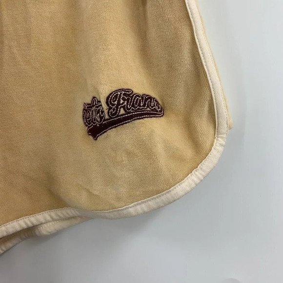 Iets Frans Women's Velour Logo Runner Shorts In Tawny Port Size L NWT - Picture 5 of 12